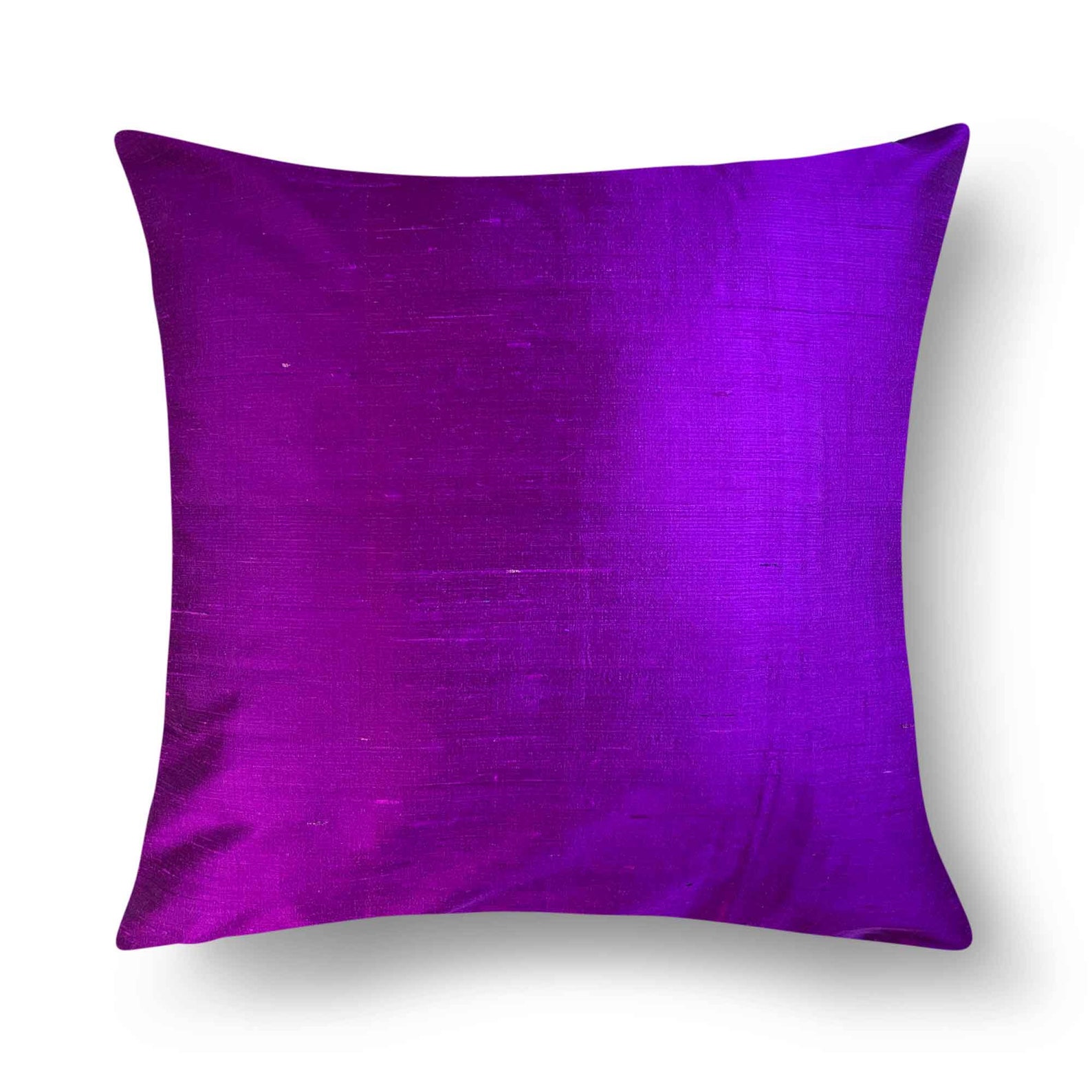 Solid Color Purple Raw Silk Pillow Cover Silk Throw Pillow Etsy