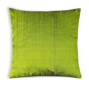 Olive Pure Silk Cushion Cover, Medium Olive Silk Decorative Throw Pillow Cover, 100% Pure Silk Handmade Throw Pillow, Euro Shams Pillow