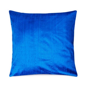 Silk Cushion Cover - Turquoise Solid Silk Decorative Throw Pillow Cover - Handmade Raw Silk  Indian Throw Pillow - Euro Shams Pillows
