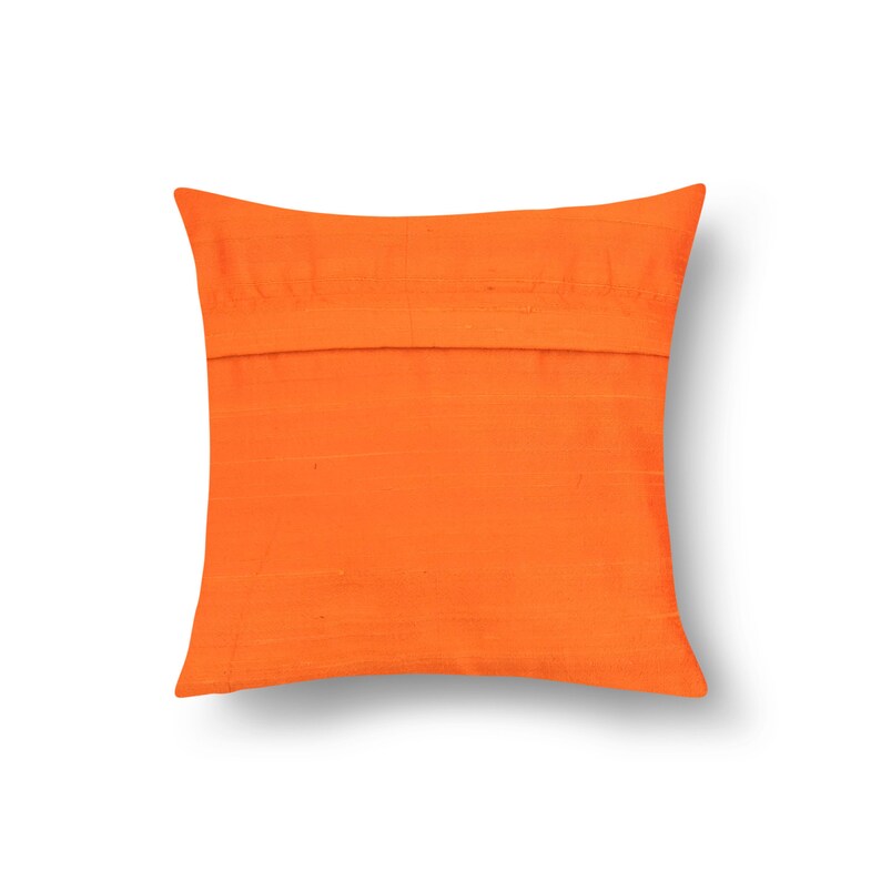 Solid Color Orange Raw Silk Pillow Cover Silk Throw Pillow Etsy