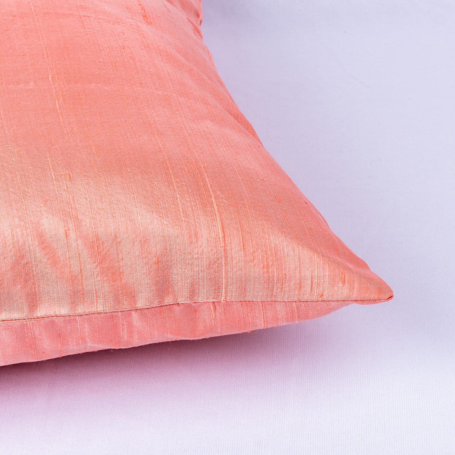Peach Raw Silk Pillow Cover Peach Silk Pillow Silk Pillow Etsy
