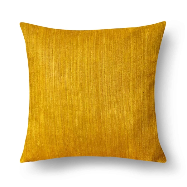 Mustard Seed Luxury Throw Pillow in Dark Yellow