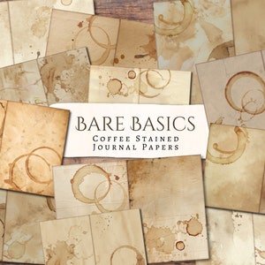 Bare Basics koffievlek dagboekpapieren | Antiek | Op leeftijd | Ongewenste krant | Plakboek | Kaarten maken | Papier | Afdrukbaar | Efemere | Digitaal