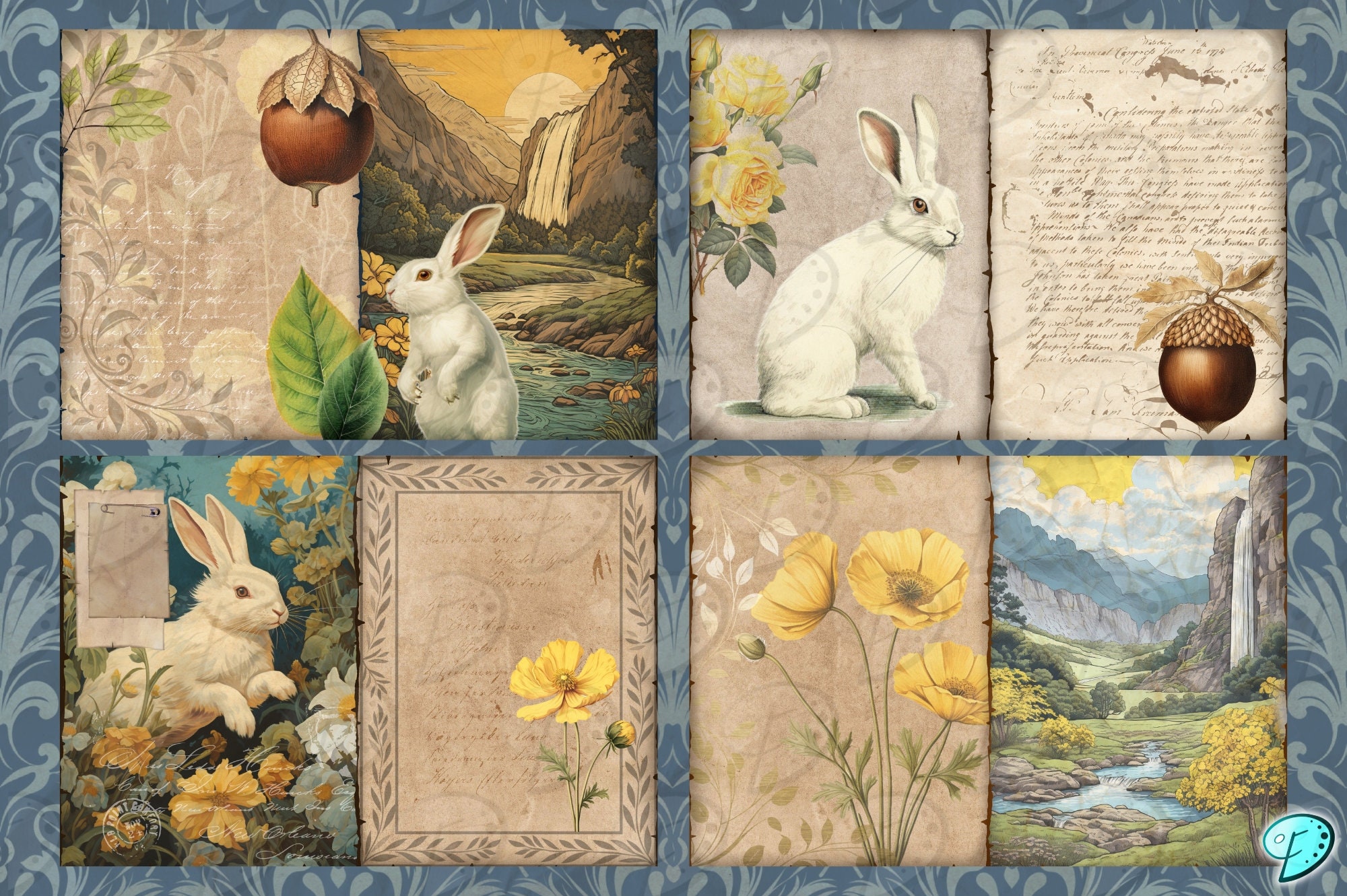 White Rabbit Junk Journal Kit | Ephemera | Antique | Vintage ...
