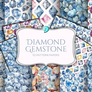 Papel de padrão digital de pedras preciosas de diamante | coisas efêmeras | vintage | álbum de recortes | diário | imprimível | semi precioso | rocha | fundo | cristal