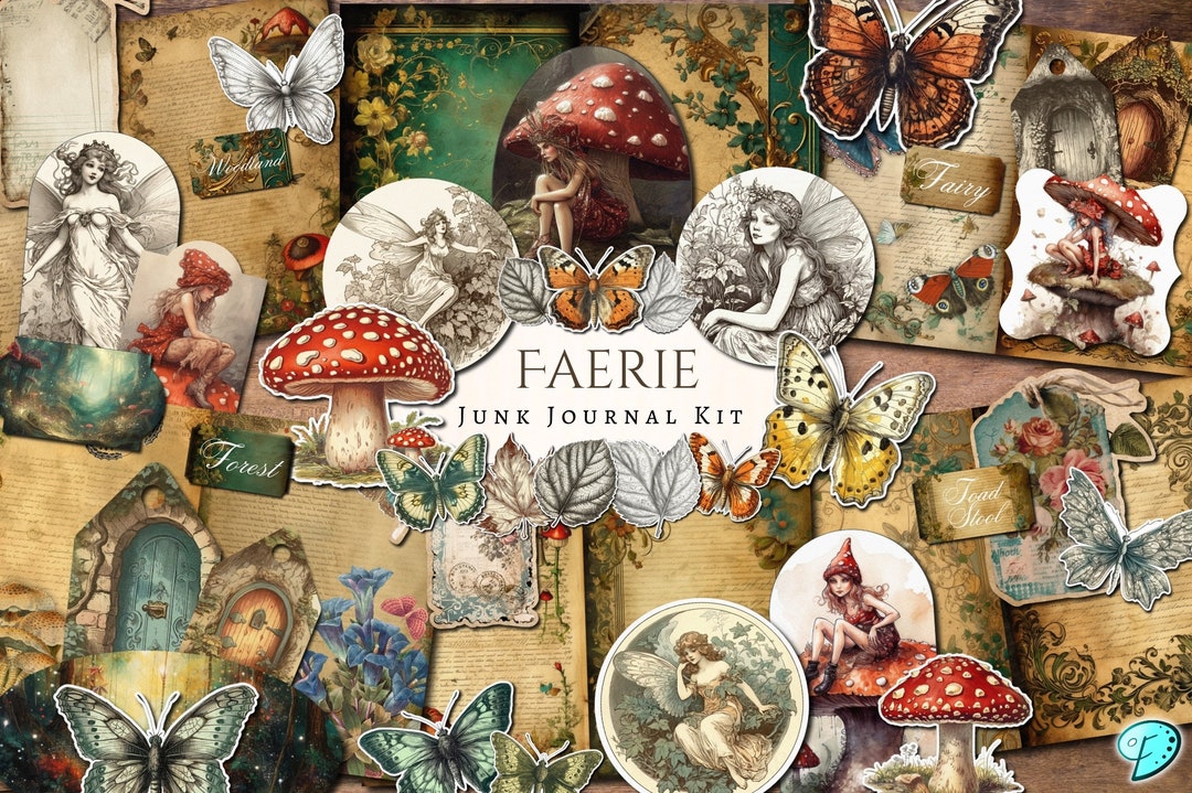 Faerie Junk Journal Kit | Vintage | Ephemera | Fussy Cut | Clipart ...
