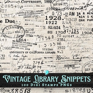 Trechos de biblioteca vintage | carimbos digitais | digital | sobreposição | desgastado | diário de sucata | álbum de recortes | efêmera | tinta | carimbos | PNG transparente
