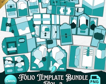 Folio Template Bundle Vol. 2 | junk journal | scrapbook | ephemera | Printable | ink saver | card making | CANVA frame | overlay | bulk kit