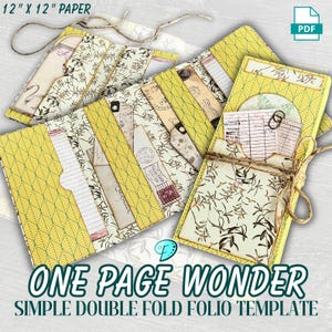 Modèle Wonder simple d'une page avec double pli | journal indésirable | scrapbooking | éphémères | fabrication de cartes | Papier 12 x 12 | une feuille