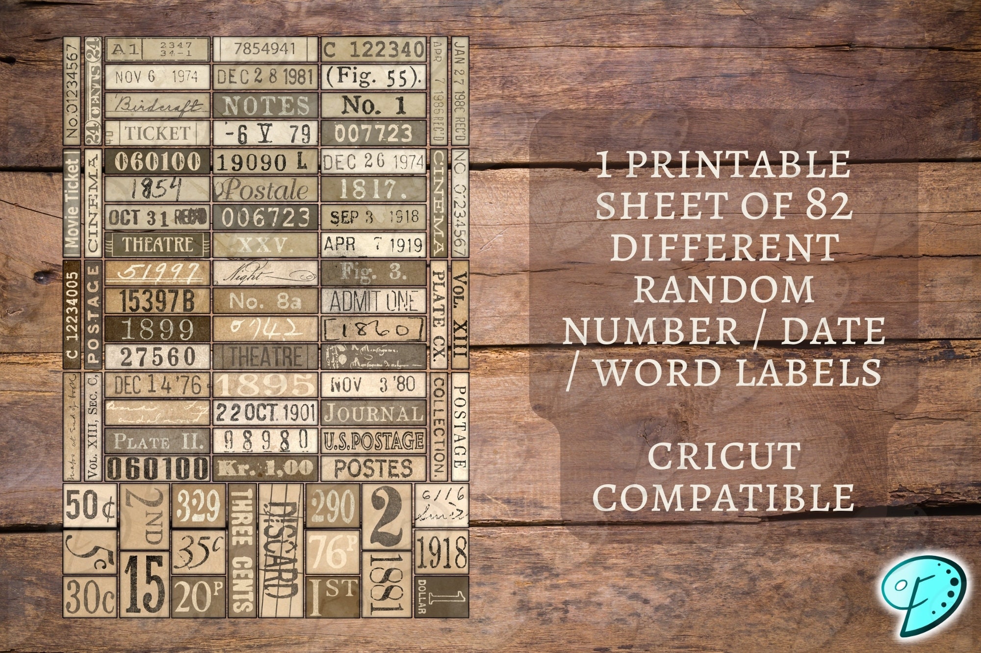 Random Labels Printable Ephemera | Antique | Aged | Vintage | Junk ...