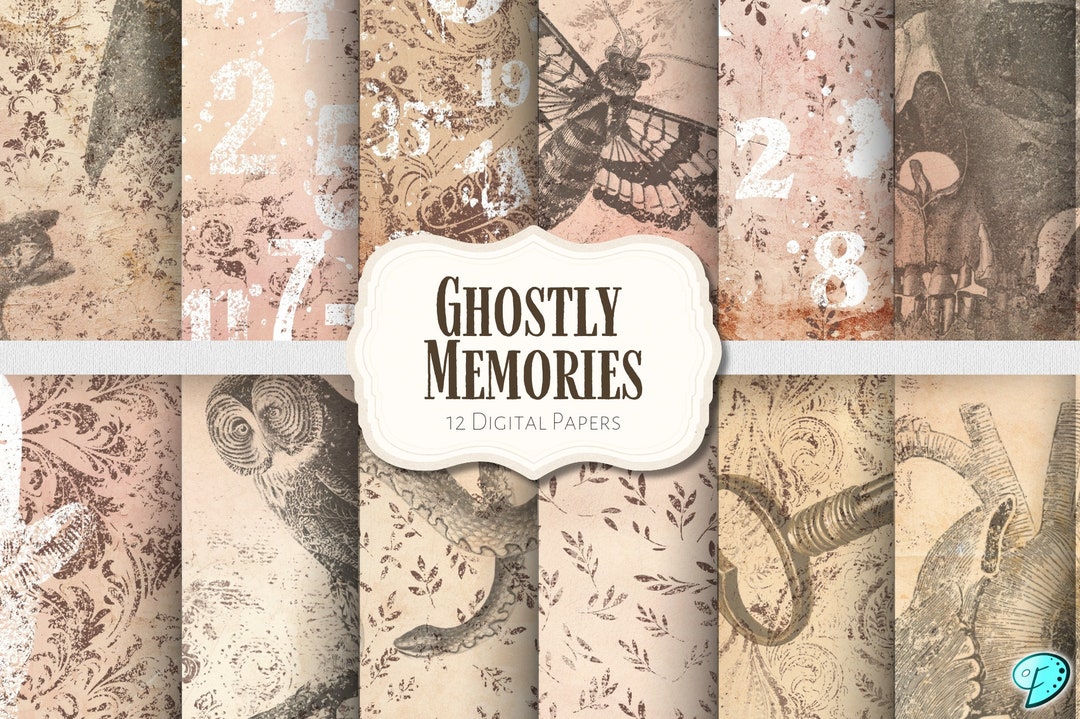 Ghostly Memories Digital Papers | Digital | Ephemera | Junk Journal ...