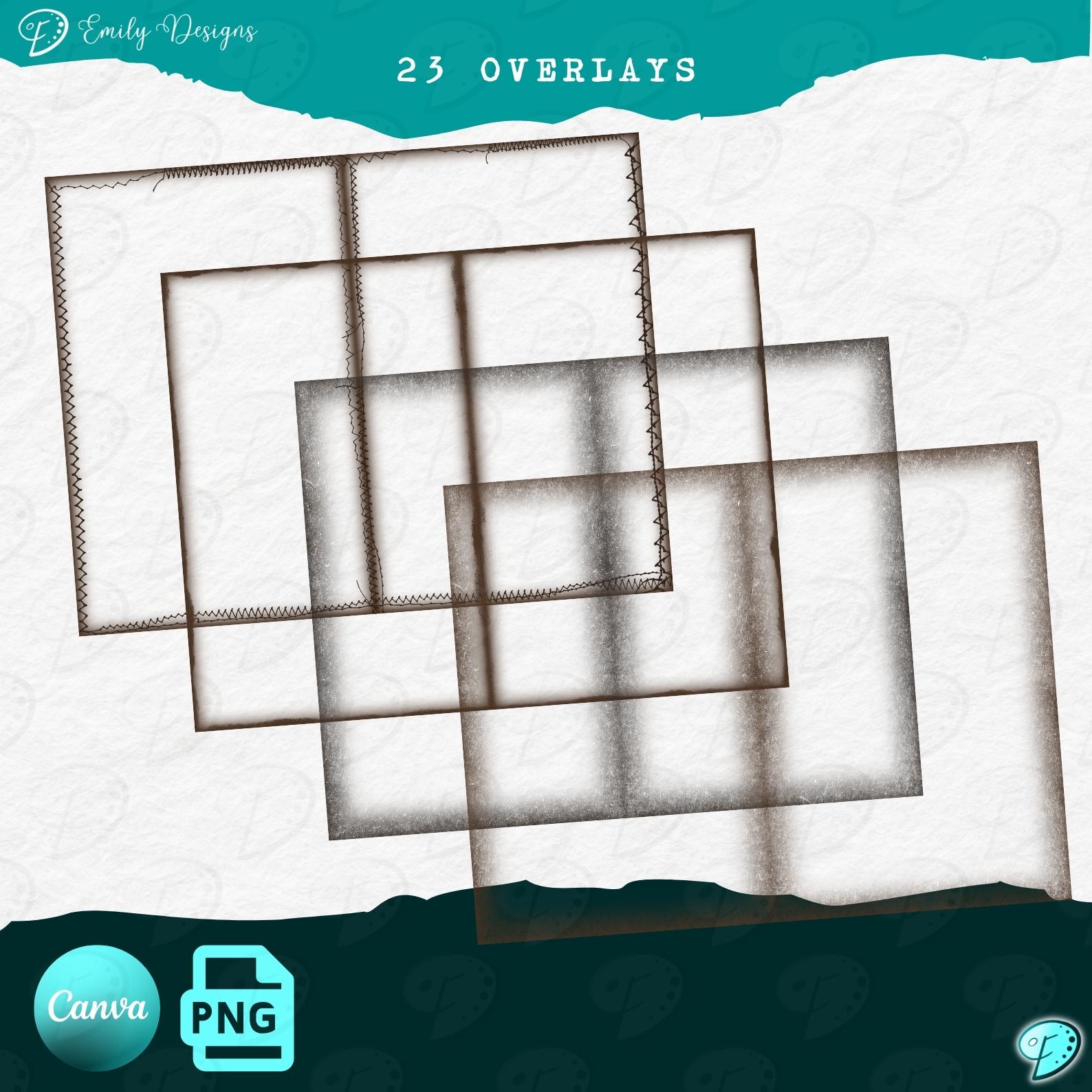 Basic Journal Page Overlays | Background | Junk Journal | Scrapbook ...