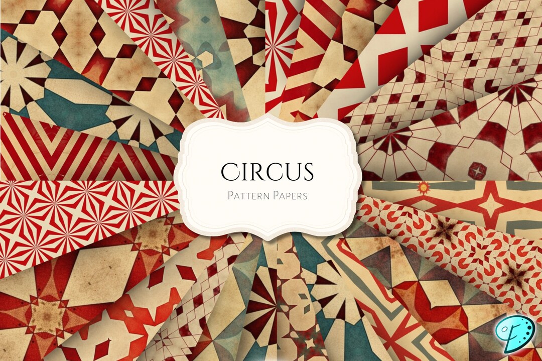 Circus Pattern Paper Pack | Ephemera | Vintage | Junk Journal ...