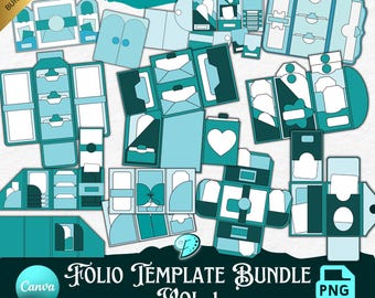 Folio Template Bundle Vol. 1 | junk journal | ephemera | Printable | ink saver | card making | CANVA frame | Junk Journal Template Bundle