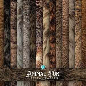 Animal Fur Digital Paper | ephemera | vintage | scrapbook | journal | printable | Patterns | card making | Dog lover | Cat lover | Wild