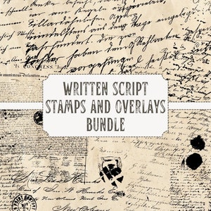 Geschreven scriptstempels PNG-bundel | digitaal | overlay | bedroefd | junk-tijdschrift | plakboek | ephemera | wijnoogst | inkt | schrift | schrijven