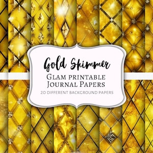 Gold Shimmer Printable Digital Papers: Scrapbook Paper, Printable Paper, shimmer, glam, sharp, colourful background