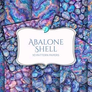 Papel padrão digital Abalone Shell | coisas efêmeras | vintage | álbum de recortes | diário | imprimível | semi precioso | rocha | fundo | Concha