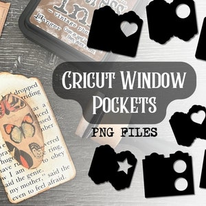 Cricut ウィンドウ ポケット PNG シェイプ デジタル | テンプレート | カッティング マシン | ジャンク ジャーナル | スクラップブック | エフェメラ | ビンテージ | タグ | ポケット | Cricut