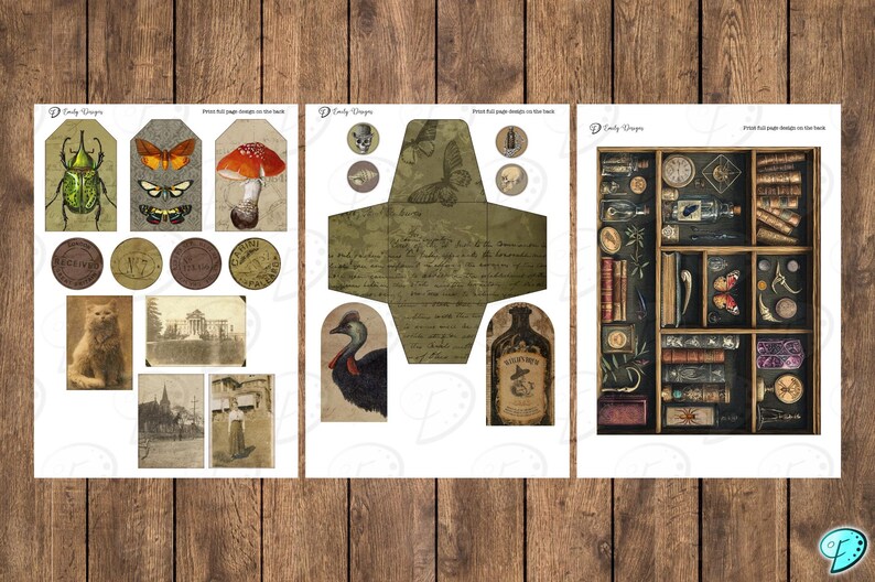 Cut and Craft Curiosities Printable Folio Kit Scrapbook Skull