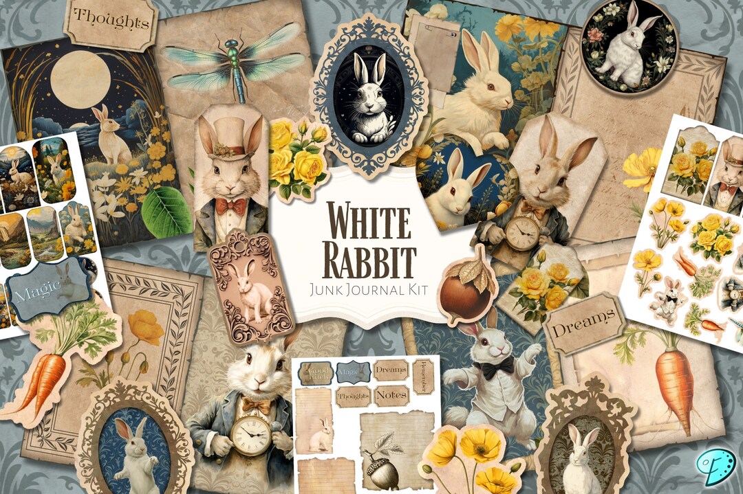 White Rabbit Junk Journal Kit | Ephemera | Antique | Vintage ...