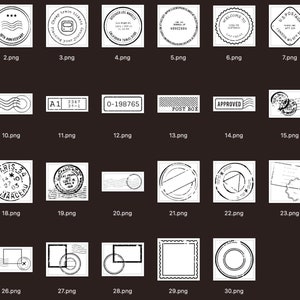 Postmark Stamps SVG & PNG Bundle | Digital | Overlay | Distressed ...