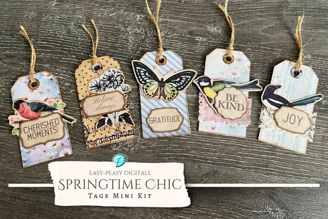Easy-peasy Springtime Chic Printable Tag Mini Kit | Ephemera | Vintage ...