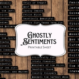 Gespenstische Gefühle Halloween thematisch Transparente PNG-Dateien | Cricut | Junk Journal | Sammelalbum | Kartengestaltung | Grusel | Papierkunst | Worten