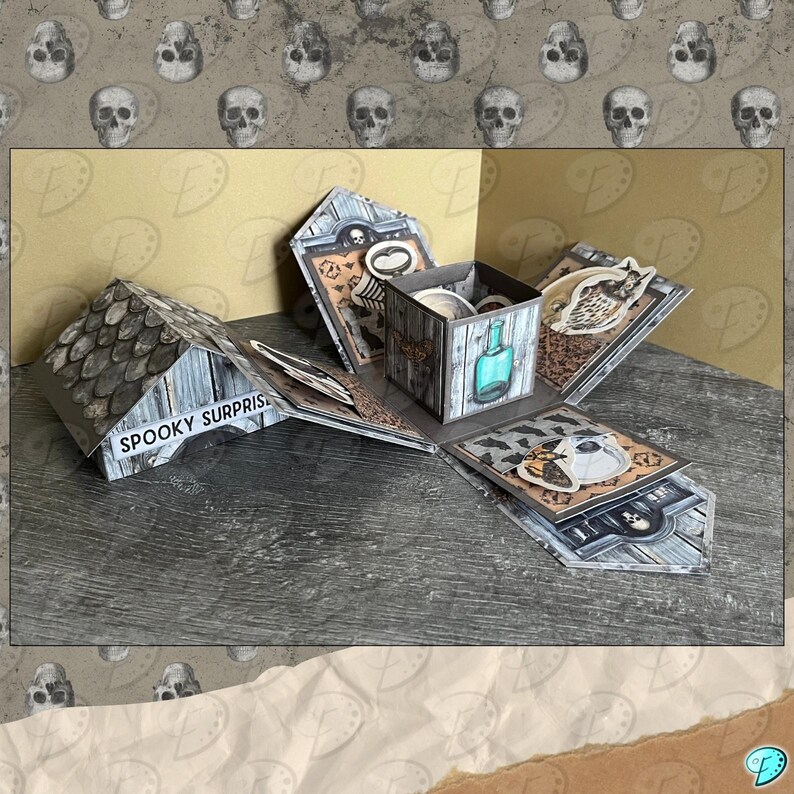 Haunted House Surprise Treat Box Kit | Vintage | Scrapbook | Digital ...