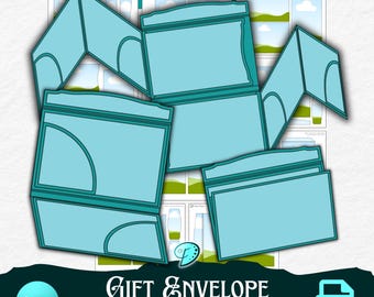 Gift Envelope Template | junk journal | scrapbook | ephemera | ink saver | card making | CANVA frame | Folio | Christmas | birthday