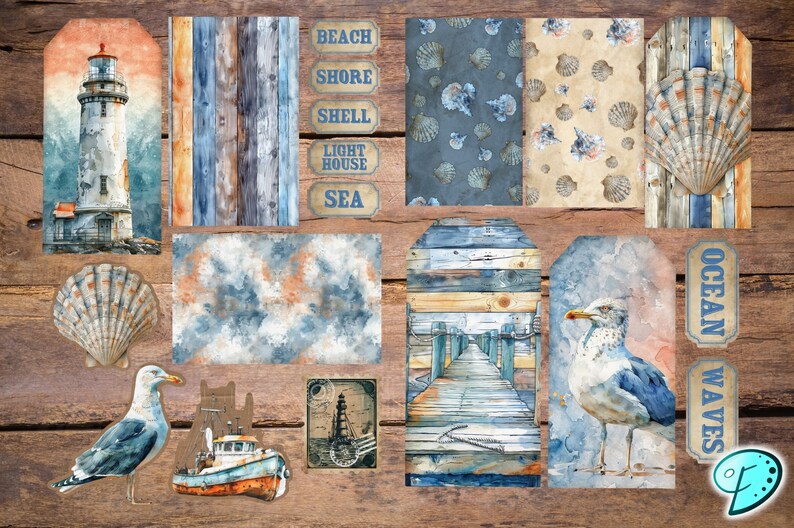 Lighthouse Junk Journal Kit | Vintage | Ephemera | Fussy Cut | Clipart ...