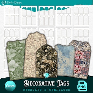 Sjabloon voor decoratieve labels | junk journal | scrapbook | ephemera | printbaar | kaarten maken | contour | overlay | label | overlays | bundel