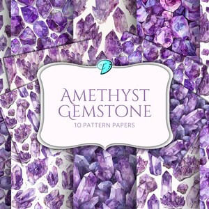 Papel de padrão digital de pedra preciosa ametista | coisas efêmeras | vintage | álbum de recortes | diário | imprimível | semi precioso | rocha | fundo | roxo