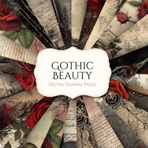 Gothic Beauty Vintage Printable Digital Papers: Scrapbook Paper, Printable Paper, Shabby Papers, Vintage Paper, Vintage Background