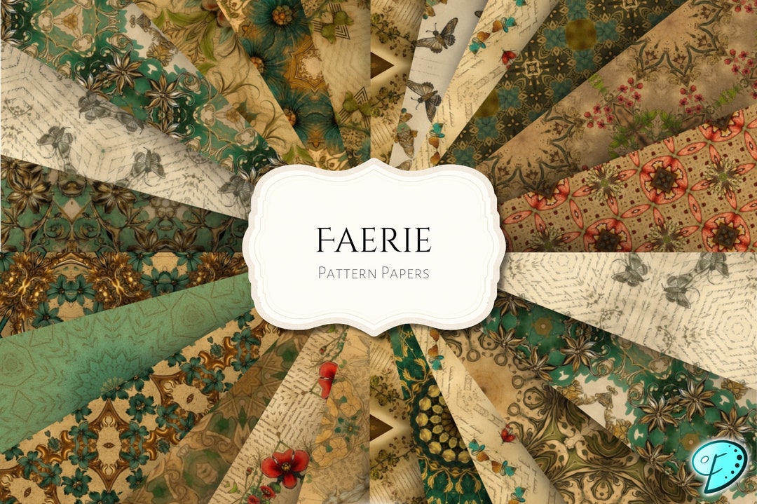 Faerie Pattern Paper Pack | Vintage | Ephemera | Digital Paper ...