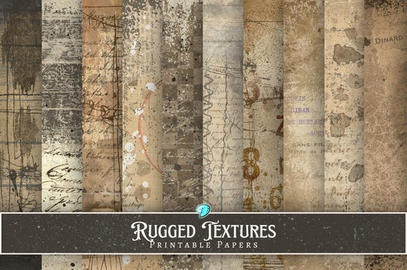 Rugged Textures Digital Printable Journal papers | ephemera | vintage | scrapbook | grunge | distress | baroque | 11 x 8.5" | masculine