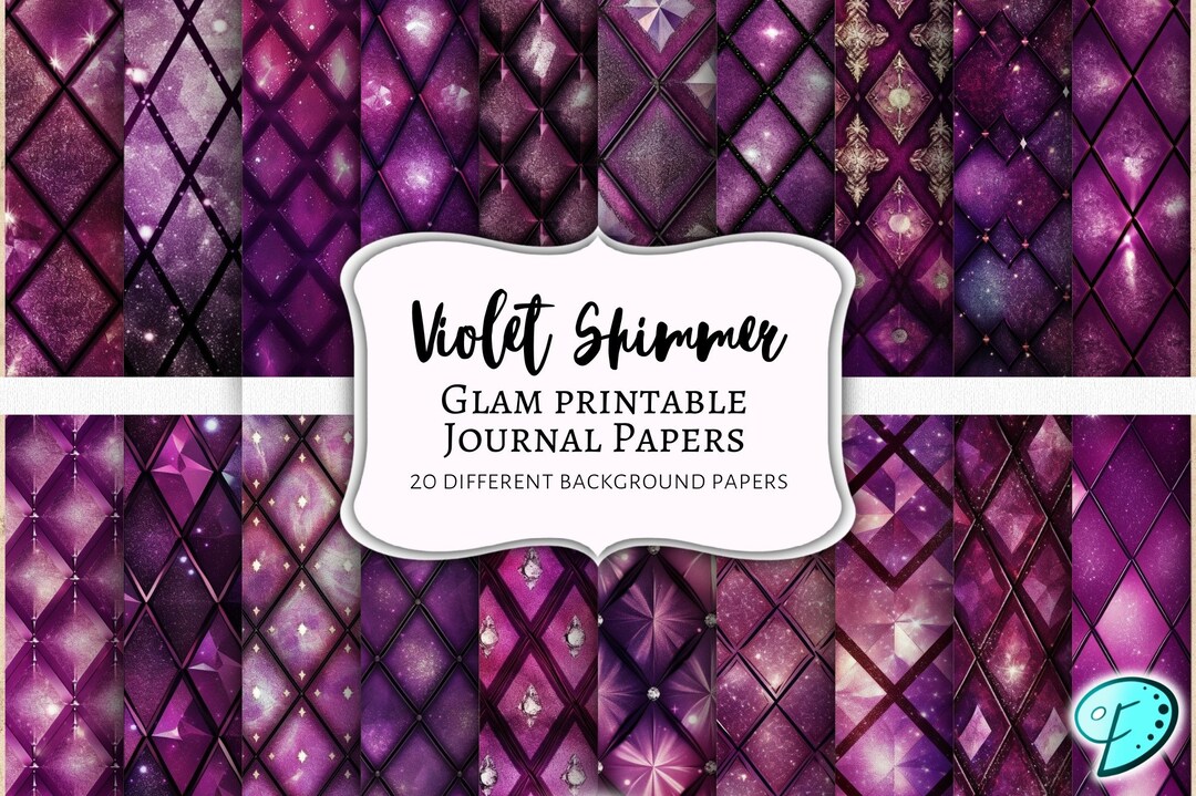 Violet Shimmer Printable Digital Papers Scrapbook Paper, Printable Paper, Shimmer, Glam, Sharp