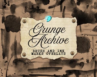 Grunge Archive Brush and Ink Marks Overlays | digital | digi stamps | distressed | junk journal | scrapbook | ephemera | vintage