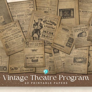 Utskrivbara dokument för vintageteaterprogram | digitalt | efemera | skräpjournal | klippbok | bakgrund | åldrad | antik | före 1920 | 1903