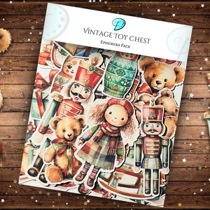 Vintage Toy Chest ephemera pack | junk journal | scrapbook | card making | card toppers | die cuts | embellishments | supplies | vintage