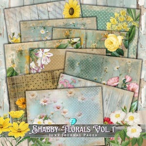 Schäbige Blumen Vol. 1 Journal Papiere | Antik | Gealtert | Junk Journal | Sammelalbum | Kartengestaltung | Papier | Druckbar | Ephemera | Digital