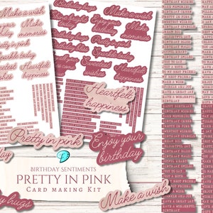 Hübsche rosa Karte, die Gefühle | rosa | Sammelalbum | digitales Papier | shabby chic | Ausdruckbar | Junk Journal | Geburtstag | geblümt
