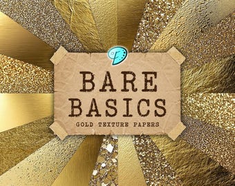 Bare Basics Gold Texture Papers | Printable | Scrapbook | Digital | Vintage | Background | Distressed | Junk Journal | Card Making | Overlay