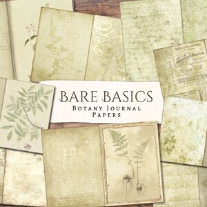 Bare Basics Botany Journal-papieren | Antiek | Op leeftijd | Ongewenste krant | Plakboek | Kaarten maken | Papier | Afdrukbaar | Efemere | Digitaal