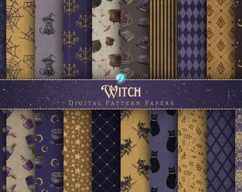 Witch Seamless Pattern Papers | Digital | Ephemera | Junk Journal ...