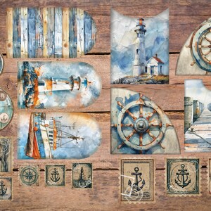 Lighthouse Junk Journal Kit | Vintage | Ephemera | Fussy Cut | Clipart ...