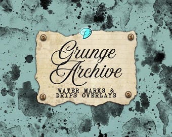 Grunge Archive Water Marks and Drips Overlays | digital | digi stamps | distressed | junk journal | scrapbook | ephemera | vintage