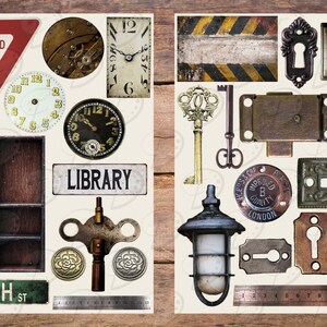 Fundstücke Vol. 1 druckbare Ephemera | digital | Junk Journal | Sammelalbum | antik | Schlüsselloch | Cricut | Verzierung | Kartenherstellung Bild 2