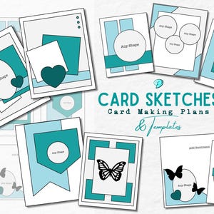 Croquis de fabrication de cartes Vol. 1 | A6 | fabricant de cartes | cartes faites main | album de découpures | journal indésirable | scrapbooking | 8,5 x 11" | mise en page | modèle
