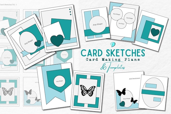 Card Making Sketches Vol. 1 | UK | card maker | handmade cards | scrapbook | junk journal | scrapbooking | 10.5cm x 14.8cm | template